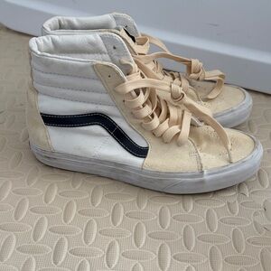 Vans High-Top Sneakers in Cream and Black
